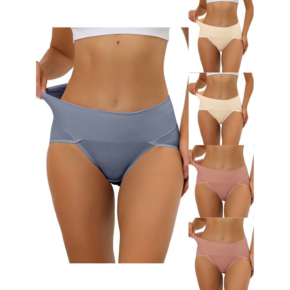 5 упаковок женского нижнего белья в рубчик с высокой талией и высокой талией, регулирующего живот, доступны в нескольких цветах больших размеров ALLEGRA K, Bg Rd Blu 
5 упаковок женского нижнего белья в рубчик с высокой талией и высокой талией, регулирующего живот, доступны в нескольких цветах больших размеров ALLEGRA K, Bg Rd Blu