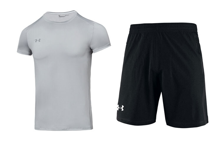Повседневный спортивный мужской комплект светло-серый топ + черные шорты Under Armour, серый
Повседневный спортивный мужской комплект светло-серый топ + черные шорты Under Armour, серый