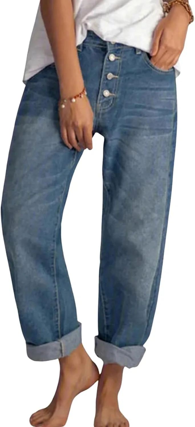 Женские джинсы с высокой талией и широкими штанинами Leyoutx
Женские джинсы с высокой талией и широкими штанинами Leyoutx