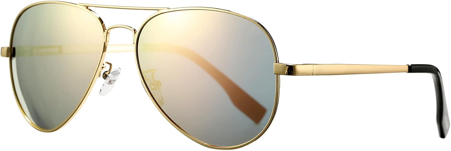 Поляризованные солнцезащитные очки-авиаторы для мужчин и женщин, металлическая оправа, 100% защита от УФ-излучения UV400, диаметр линз 58 мм PORADAY, A3 Gold Frame/Pink Mirrored Lens
Поляризованные солнцезащитные очки-авиаторы для мужчин и женщин, металлическая оправа, 100% защита от УФ-излучения UV400, диаметр линз 58 мм PORADAY, A3 Gold Frame/Pink Mirrored Lens