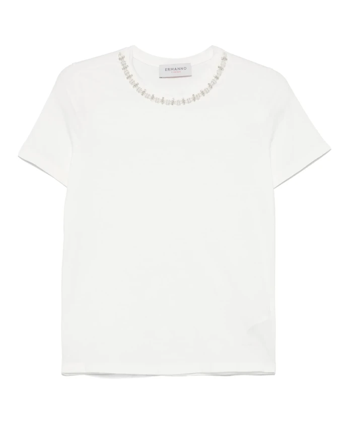 Футболка с короткими рукавами и аппликациями Ermanno Scervino, белый
Футболка с короткими рукавами и аппликациями Ermanno Scervino, белый
