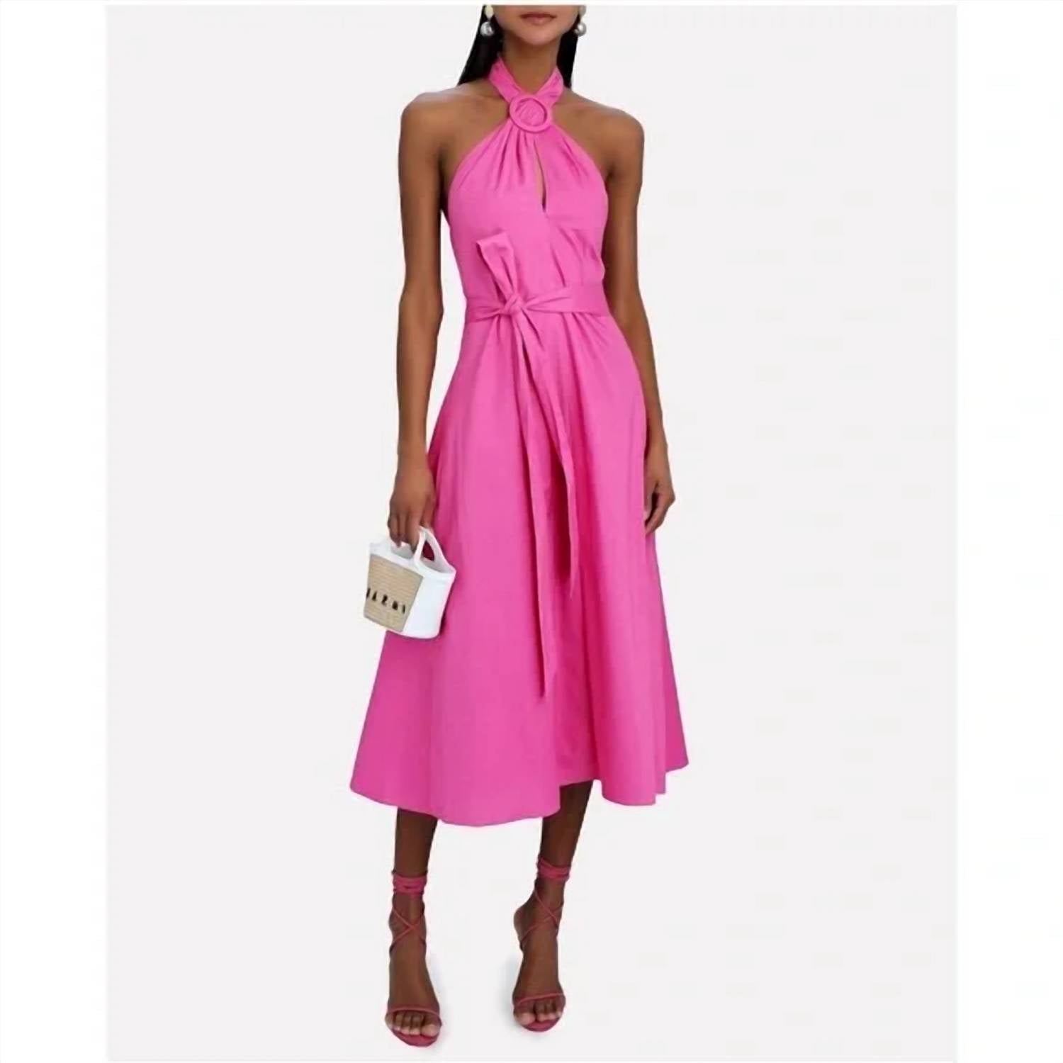 Kai Midi Length Stretch Cotton Halter Dress в розовом пионе STAUD
Kai Midi Length Stretch Cotton Halter Dress в розовом пионе STAUD