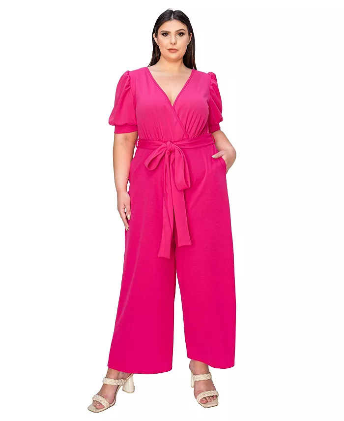 Комбинезон Iris Surplice с поясом и карманом большого размера L I V D, розовый 
Комбинезон Iris Surplice с поясом и карманом большого размера L I V D, розовый