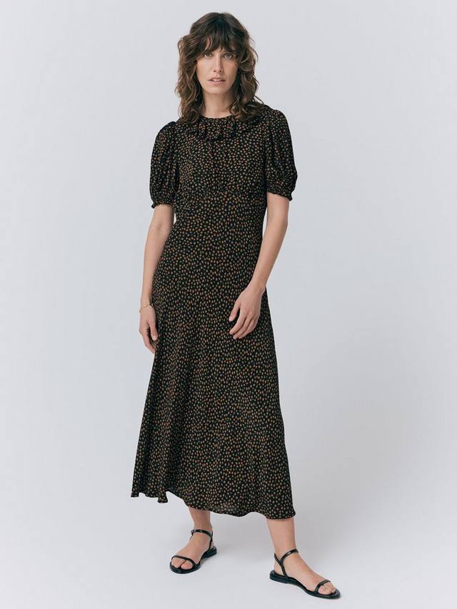 Платье matilda с цветочными рюшами на шее Ghost, черный/разноцветный