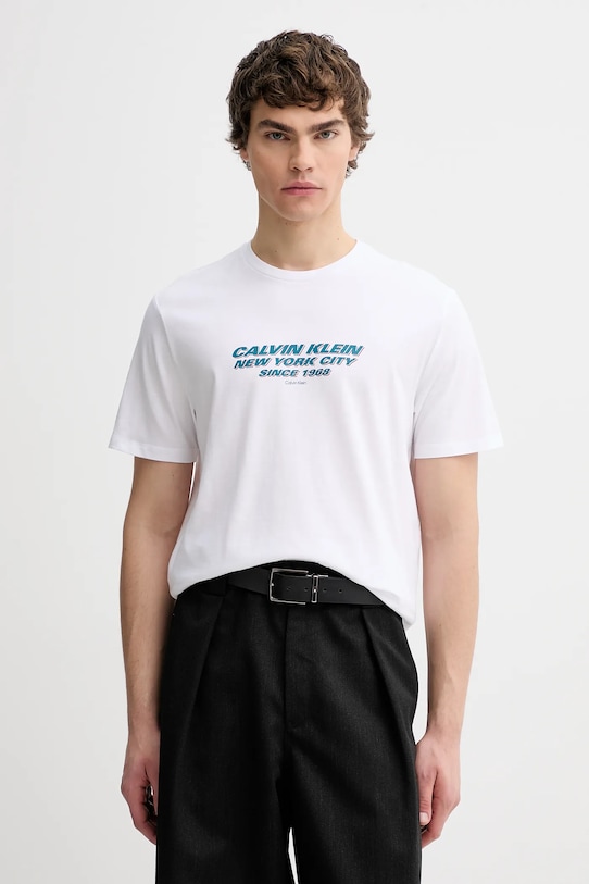 Хлопковая футболка Calvin Klein, белый
Хлопковая футболка Calvin Klein, белый