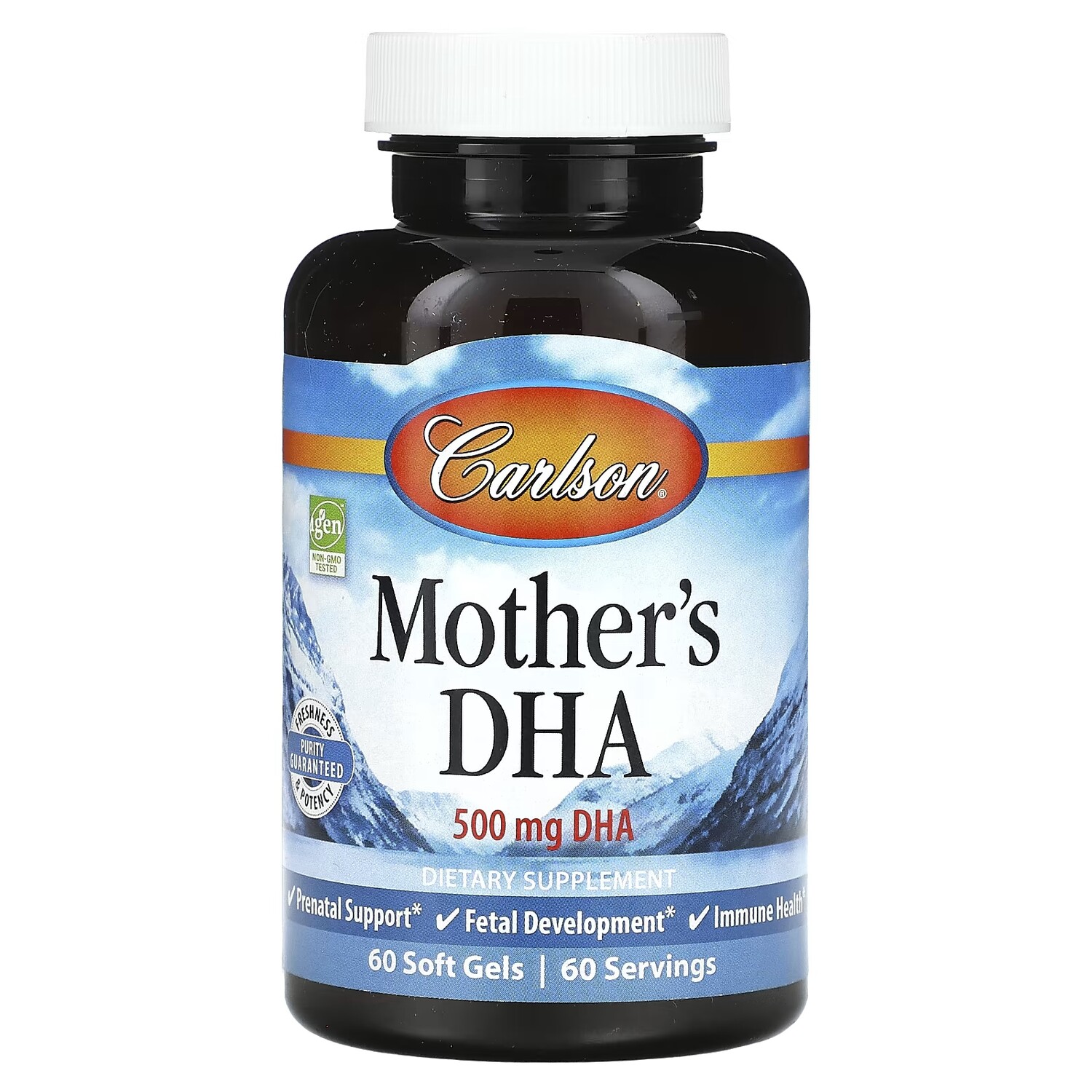 Добавка Carlson Mother's DHA 500 мг, 60 мягких таблеток 
Добавка Carlson Mother's DHA 500 мг, 60 мягких таблеток