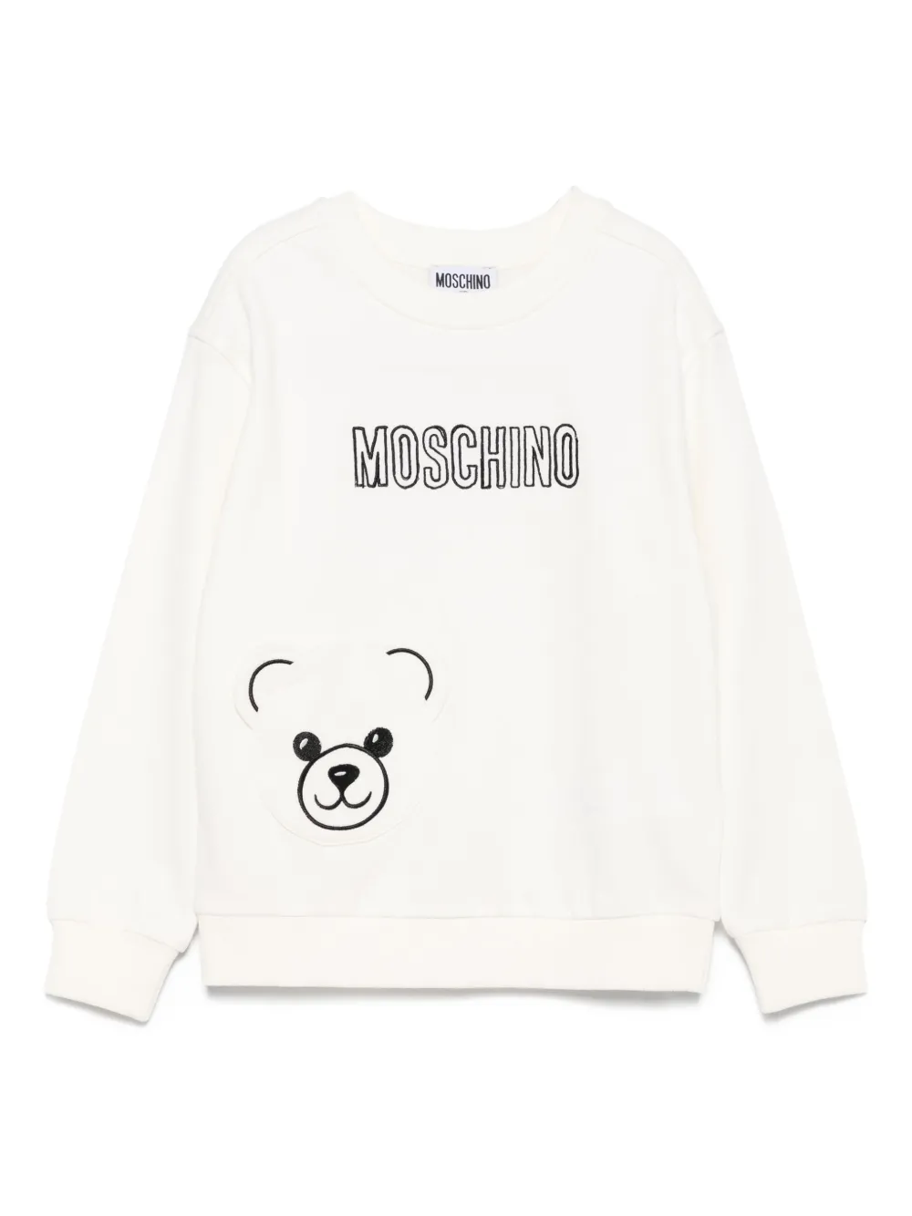 Толстовка с вышитым плюшевым мишкой Moschino Kids, белый
Толстовка с вышитым плюшевым мишкой Moschino Kids, белый