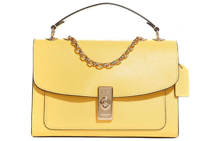 COACH Сумка через плечо большая женская из галечной кожи, молнии butter yellow и gold
COACH Сумка через плечо большая женская из галечной кожи, молнии butter yellow и gold