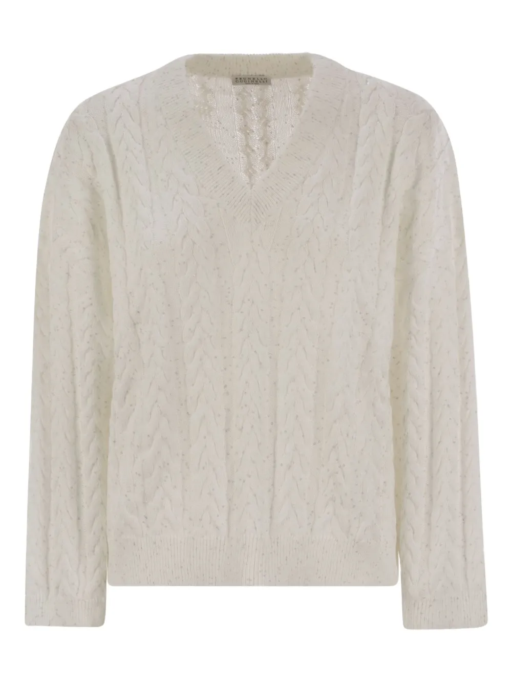 Свитер с пайетками Brunello Cucinelli, белый
Свитер с пайетками Brunello Cucinelli, белый