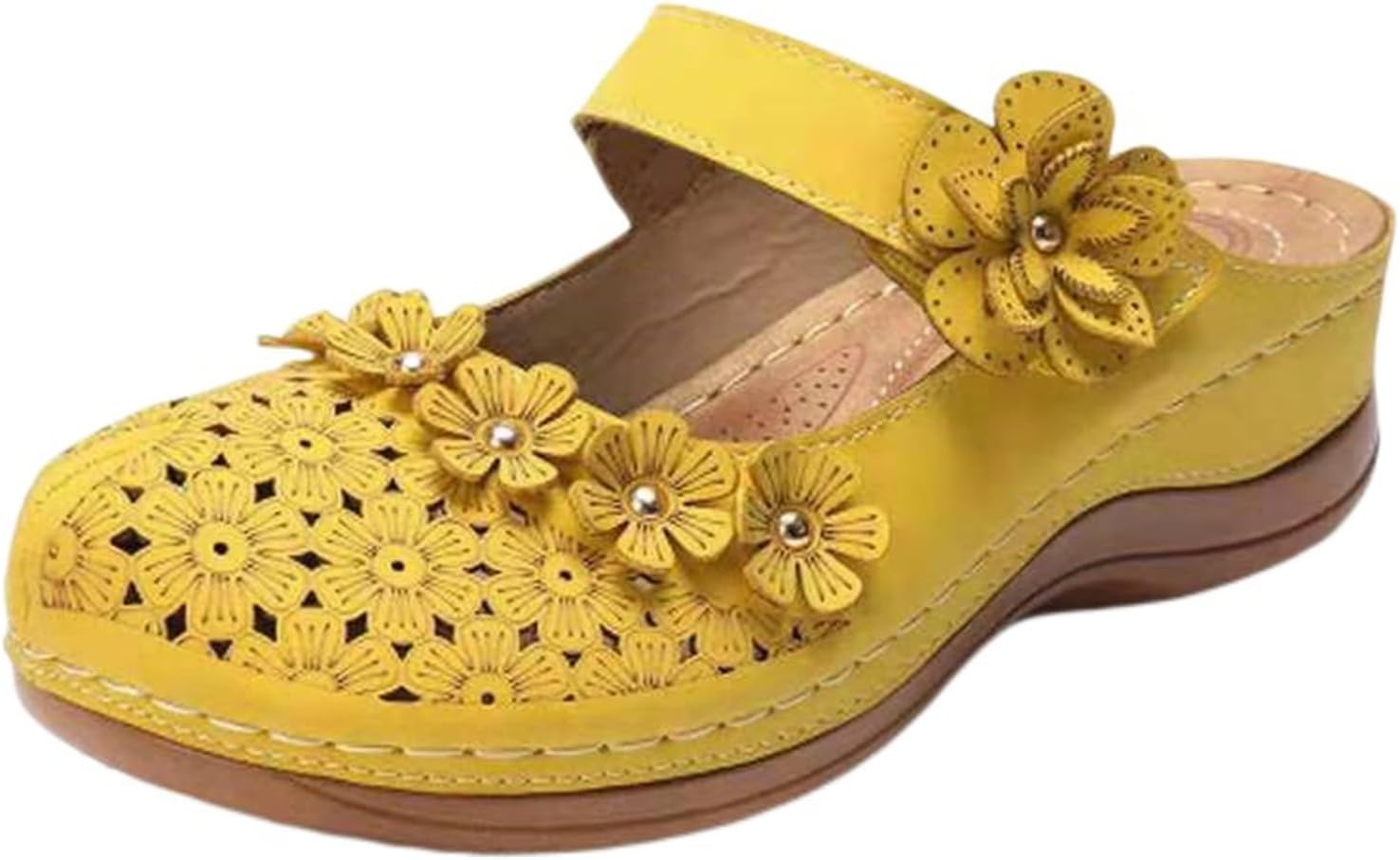 Женские сабо сандалии-мюли, удобные летние с цветами, на платформе, ортопедические сандалии, с круглым закрытым носком, прогулочные тапочки, с вырезами, дышащие, с ремешком на щиколотке Generic, желтый
Женские сабо сандалии-мюли, удобные летние с цветами, на платформе, ортопедические сандалии, с круглым закрытым носком, прогулочные тапочки, с вырезами, дышащие, с ремешком на щиколотке Generic, желтый