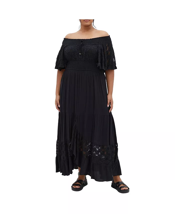 Платье Spellbound больших размеров CITY CHIC, черный 
Платье Spellbound больших размеров CITY CHIC, черный