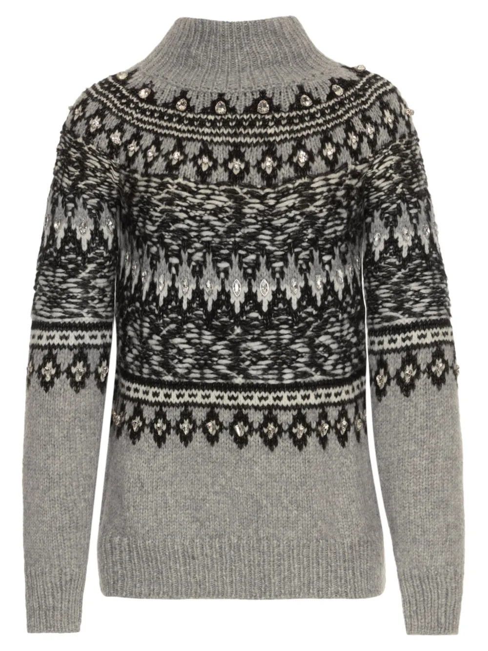Свитер с кристаллами и узором Oscar de la Renta, серый
Свитер с кристаллами и узором Oscar de la Renta, серый