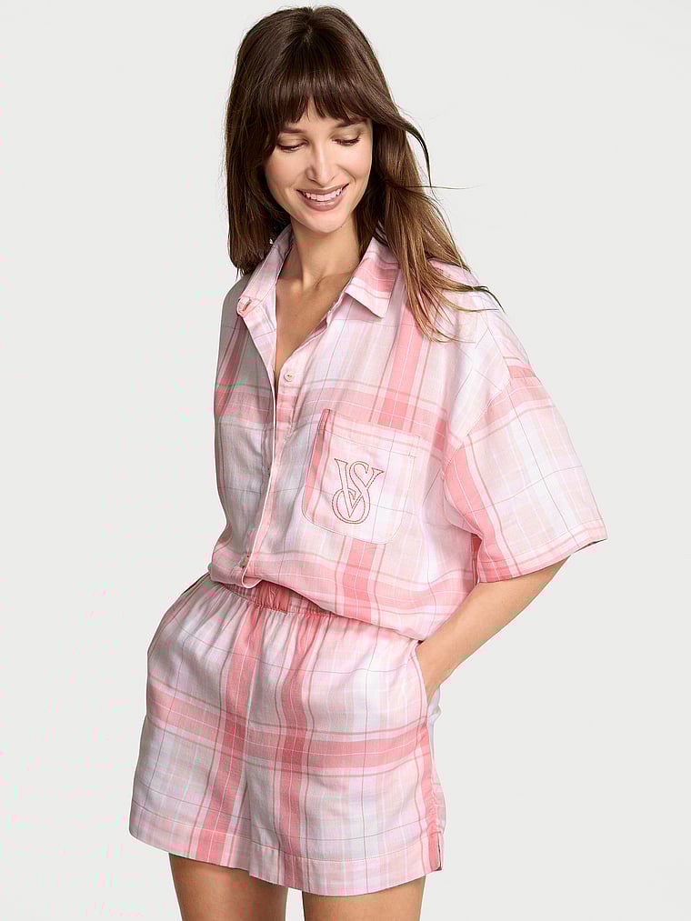 Короткий пижамный комплект из модала и хлопка Victoria'S Secret, heather pink petal/pink rally bold plaid
Короткий пижамный комплект из модала и хлопка Victoria'S Secret, heather pink petal/pink rally bold plaid