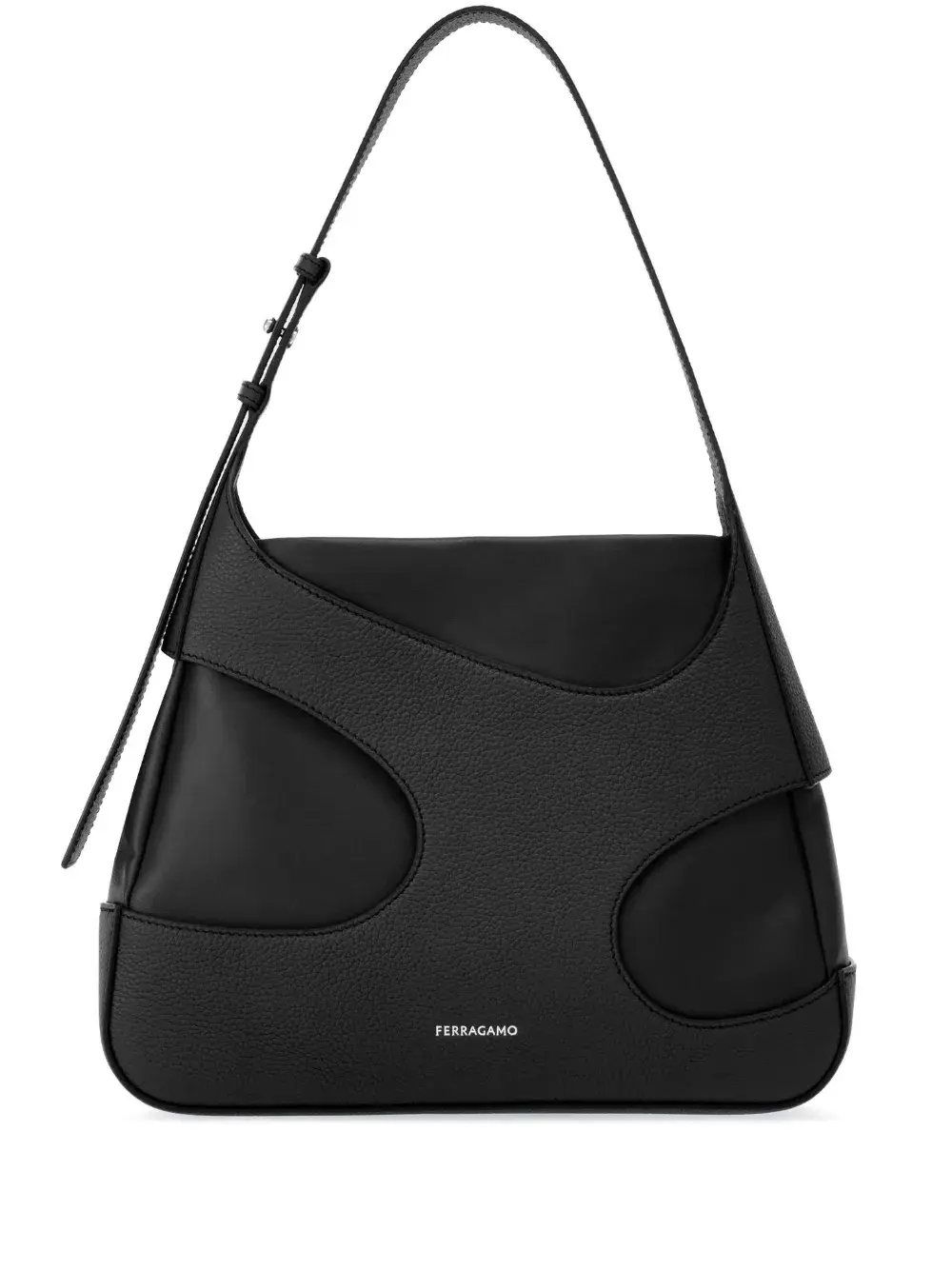 Сумка на плечо с вырезами и логотипом Ferragamo, черный
Сумка на плечо с вырезами и логотипом Ferragamo, черный