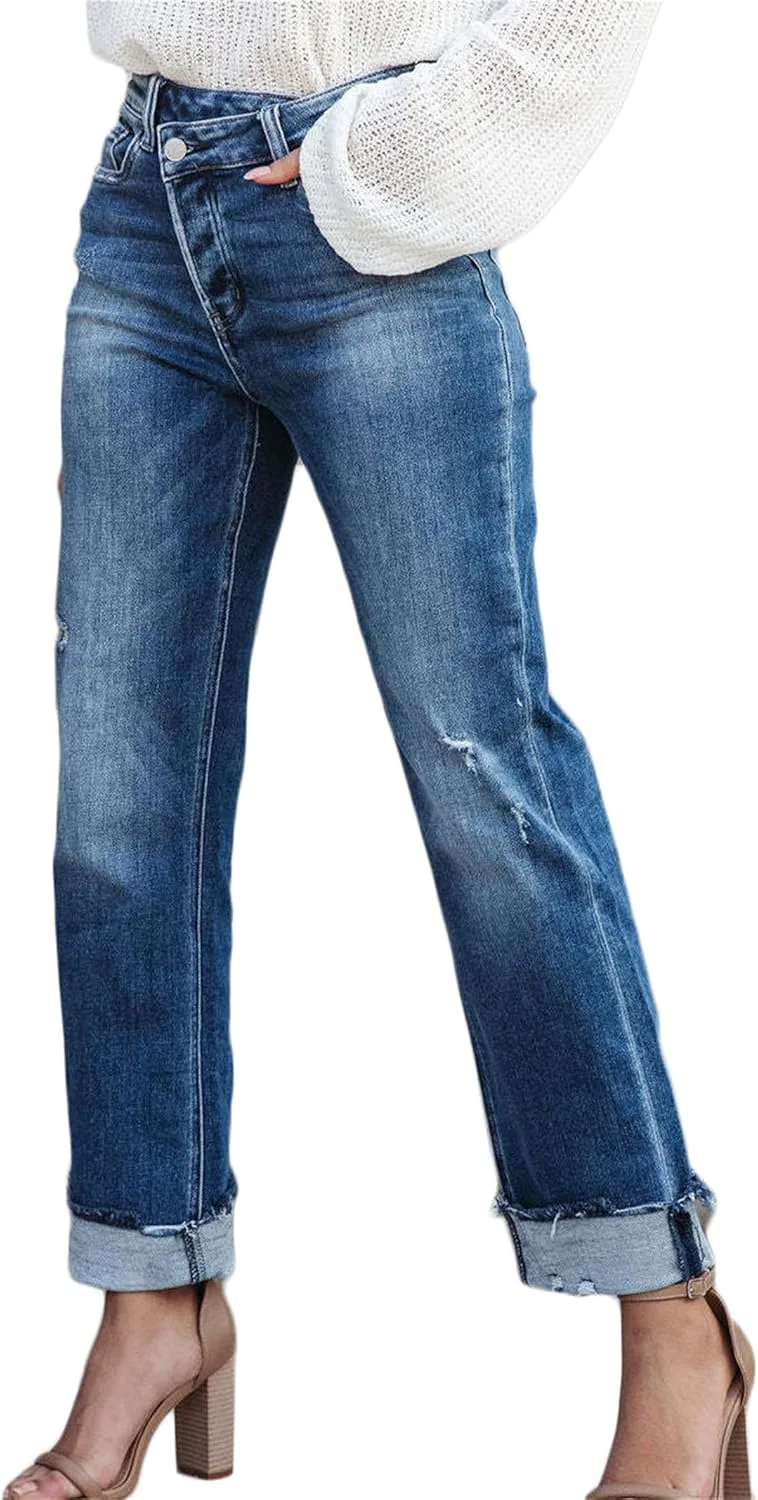 Женские джинсы с высокой талией и прямыми штанинами ZH8FCHAN
Женские джинсы с высокой талией и прямыми штанинами ZH8FCHAN