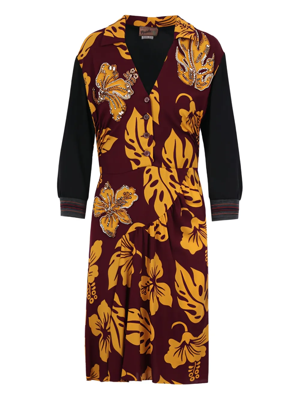 Платье миди с цветочным принтом и сборками Prada, красный
Платье миди с цветочным принтом и сборками Prada, красный