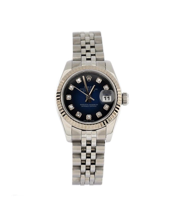 Часы Oyster Perpetual Datejust Automatic из нержавеющей стали и белого золота с бриллиантовыми маркерами 26 мм Pre-Owned Rolex, синий
Часы Oyster Perpetual Datejust Automatic из нержавеющей стали и белого золота с бриллиантовыми маркерами 26 мм Pre-Owned Rolex, синий