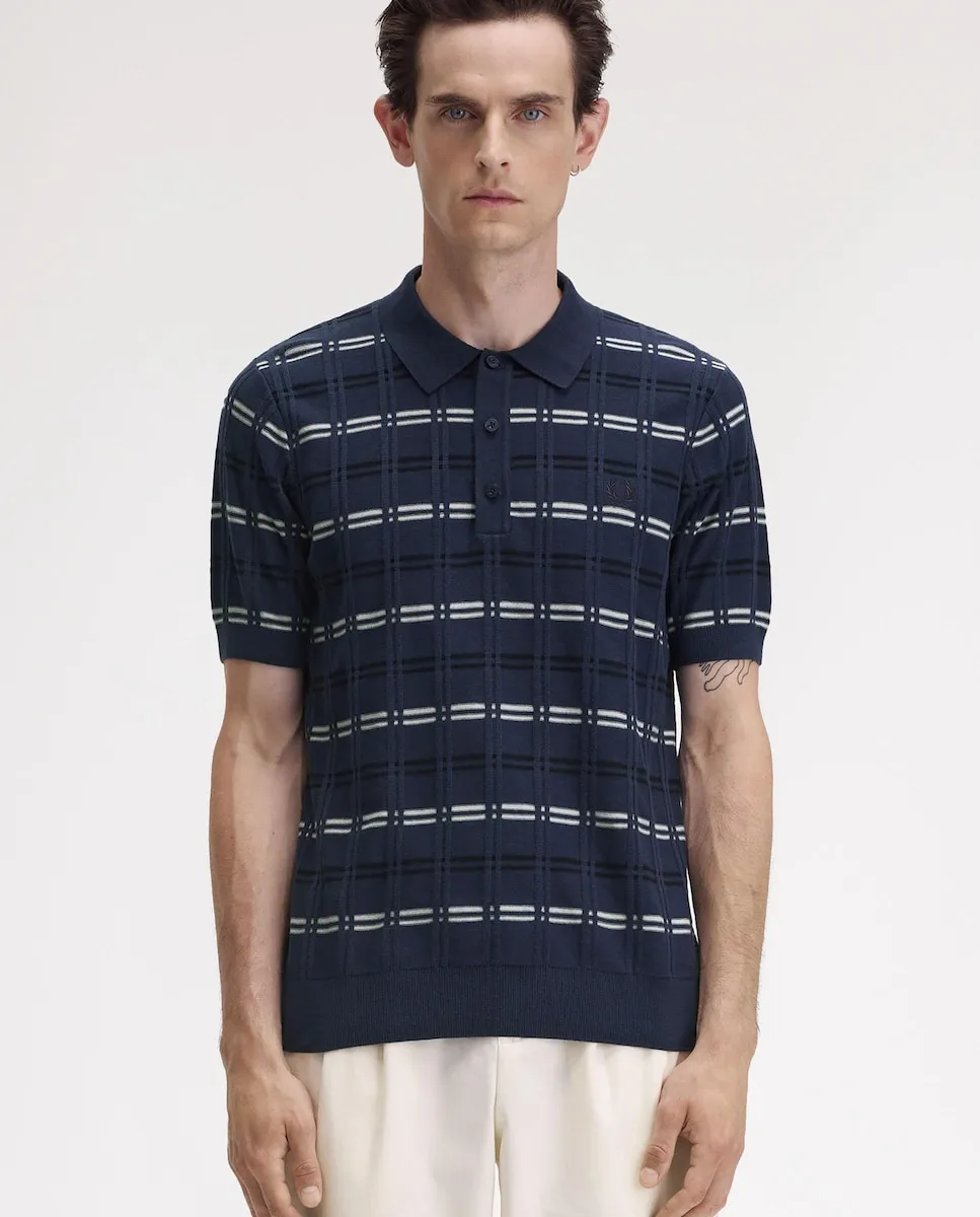 Мужской джемпер с полосатым воротником-поло Fred Perry, темно-синий
Мужской джемпер с полосатым воротником-поло Fred Perry, темно-синий