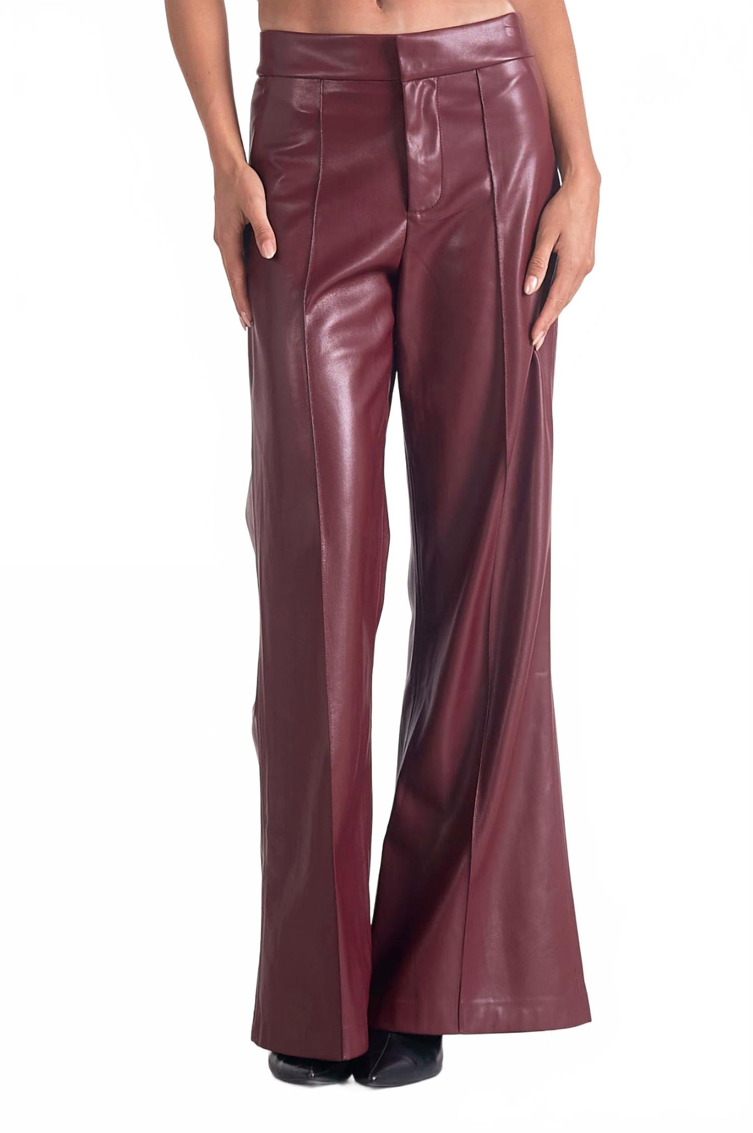 Бордовые брюки-клеш из искусственной кожи ELAN
Бордовые брюки-клеш из искусственной кожи ELAN