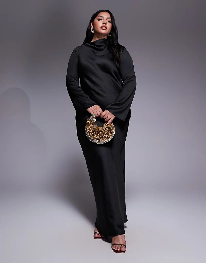 Платье миди с высоким воротом и длинными рукавами TFNC Plus черного цвета
Платье миди с высоким воротом и длинными рукавами TFNC Plus черного цвета