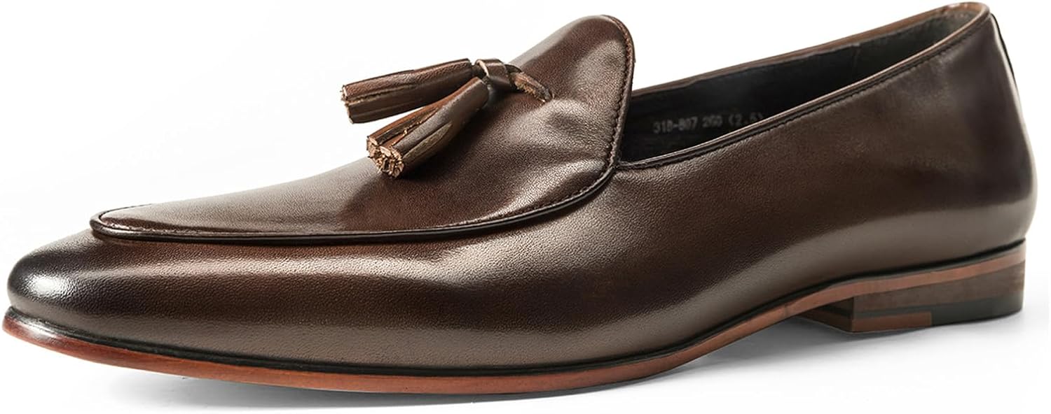 Мужские лоферы с кисточками WinDhana - ручной работы из кожи, лоферы с круглым носком без шнурков для делового и повседневного стиля 318-807, коричневый
Мужские лоферы с кисточками WinDhana - ручной работы из кожи, лоферы с круглым носком без шнурков для делового и повседневного стиля 318-807, коричневый