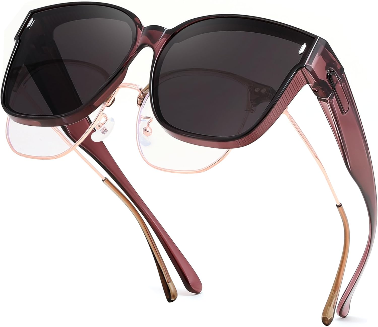 Поляризованные солнцезащитные очки FEISEDY, надеваемые поверх обычных очков, для мужчин и женщин, большие квадратные солнцезащитные очки с защитой UV400, артикул B4187, Purple/Gray
Поляризованные солнцезащитные очки FEISEDY, надеваемые поверх обычных очков, для мужчин и женщин, большие квадратные солнцезащитные очки с защитой UV400, артикул B4187, Purple/Gray