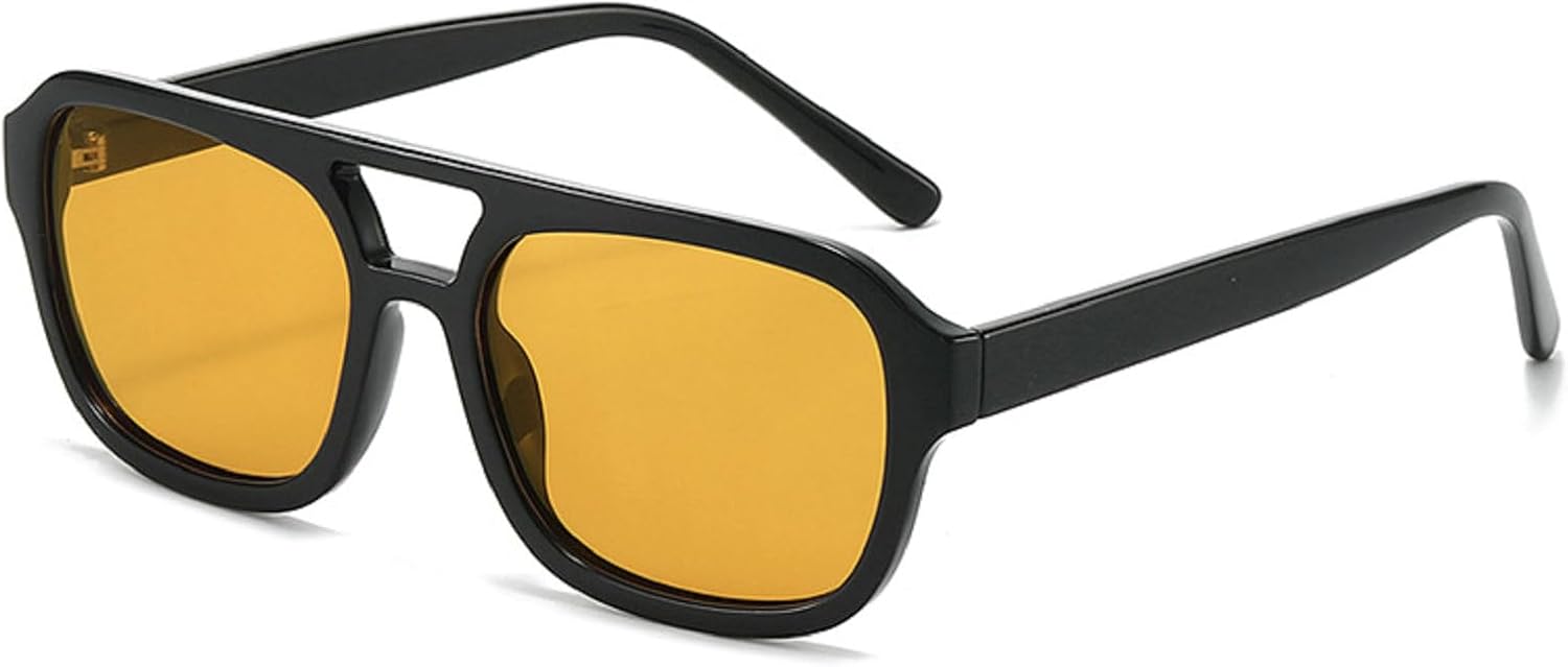 Винтажные мужские солнцезащитные очки с двойной перемычкой, квадратной формы, модные очки с линзами Ocean, женские солнцезащитные очки с заклепками, защита от ультрафиолета UV400 Melrose, Black Yellow
Винтажные мужские солнцезащитные очки с двойной перемычкой, квадратной формы, модные очки с линзами Ocean, женские солнцезащитные очки с заклепками, защита от ультрафиолета UV400 Melrose, Black Yellow