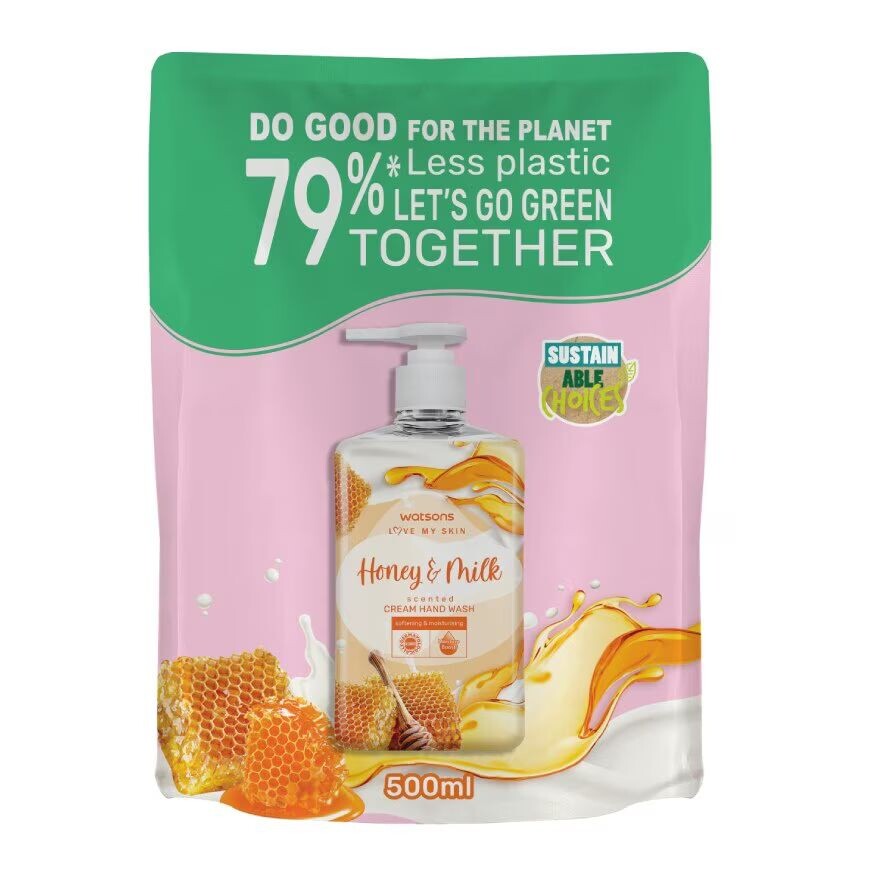 Watsons Крем-гель для мытья рук Love My Skin с ароматом меда и молока, 500 мл (сменный блок), Yellow
Watsons Крем-гель для мытья рук Love My Skin с ароматом меда и молока, 500 мл (сменный блок), Yellow