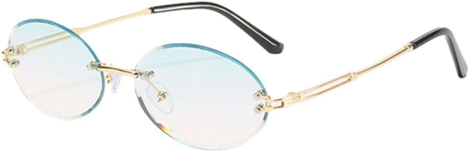 Женские солнцезащитные очки без оправы овальной формы с защитой от УФ-излучения UV400, линзы с градиентным переходом, металлическая оправа, панк-стиль, декоративные очки для мужчин MTZJH, Green
Женские солнцезащитные очки без оправы овальной формы с защитой от УФ-излучения UV400, линзы с градиентным переходом, металлическая оправа, панк-стиль, декоративные очки для мужчин MTZJH, Green