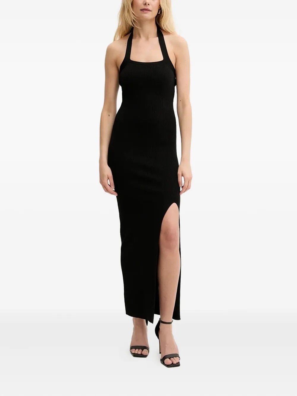 Платье миди из трикотажа с халтер-воротником Silvian Heach, черный
Платье миди из трикотажа с халтер-воротником Silvian Heach, черный