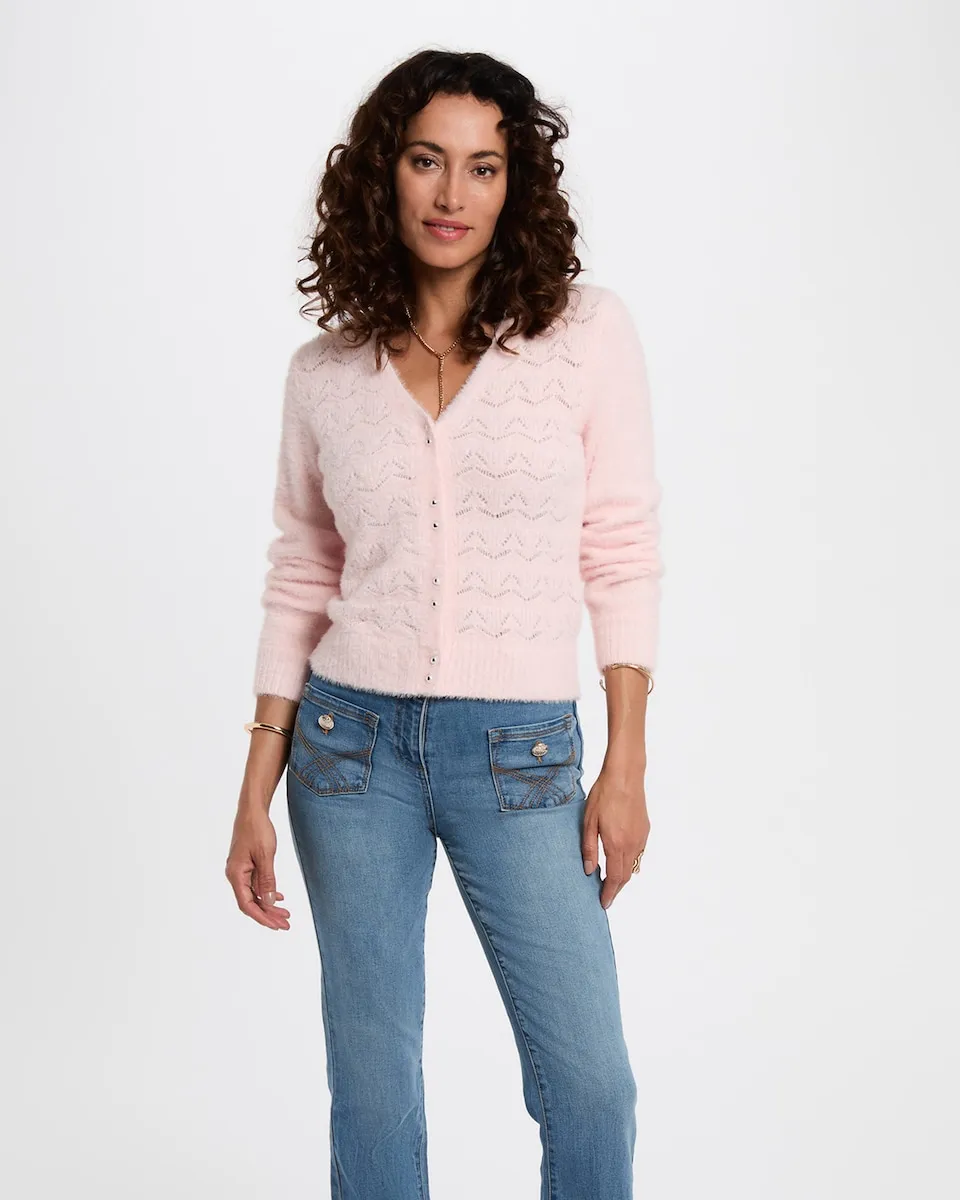 Женский кардиган с длинным рукавом Morgan, светло-розовый
Женский кардиган с длинным рукавом Morgan, светло-розовый