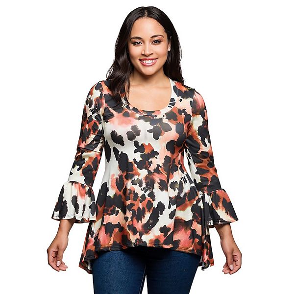 Топ с круглым вырезом и расклешенными рукавами в анималистичном принте plus size 24Seven Comfort Apparel
Топ с круглым вырезом и расклешенными рукавами в анималистичном принте plus size 24Seven Comfort Apparel