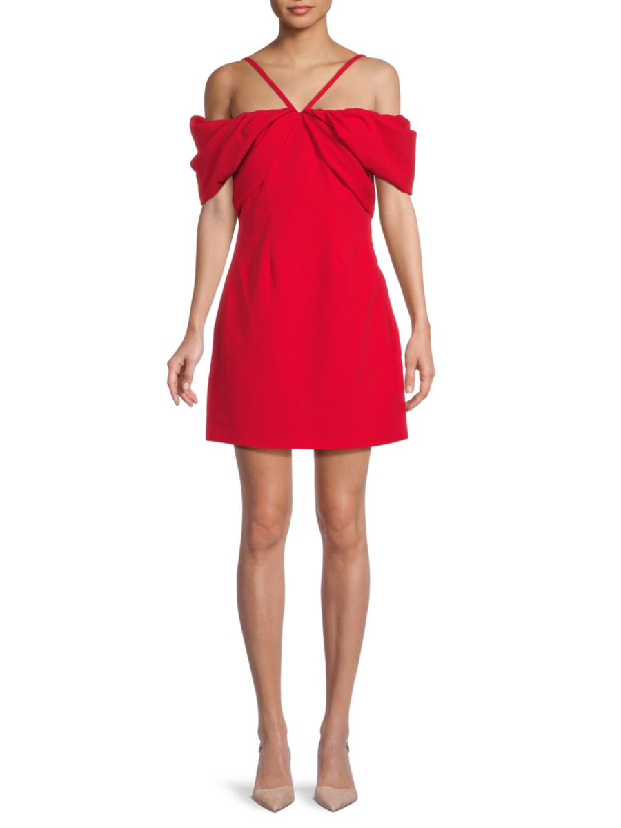 Мини-платье с открытыми плечами Zac Posen, цвет Scarlet 
Мини-платье с открытыми плечами Zac Posen, цвет Scarlet