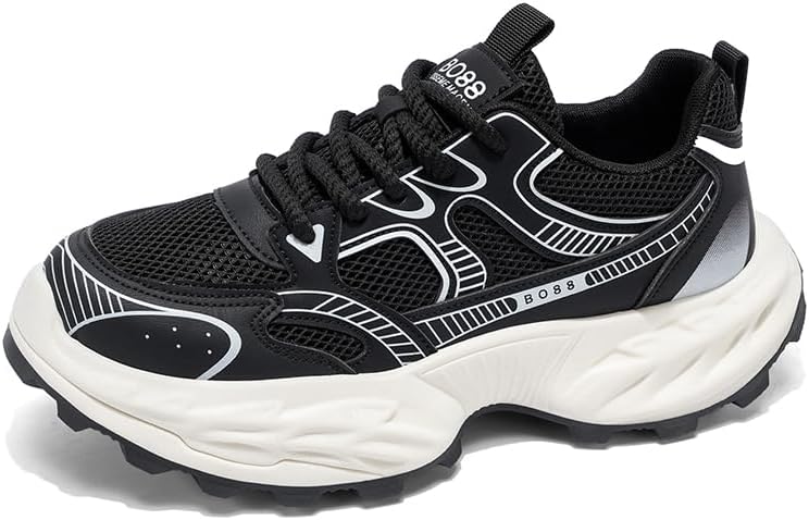 Мужские кроссовки с толстой подошвой, легкие, с дышащей сеткой, на шнуровке, с круглым носком, подходят для повседневной носки и прогулок Igzbibg, черный
Мужские кроссовки с толстой подошвой, легкие, с дышащей сеткой, на шнуровке, с круглым носком, подходят для повседневной носки и прогулок Igzbibg, черный