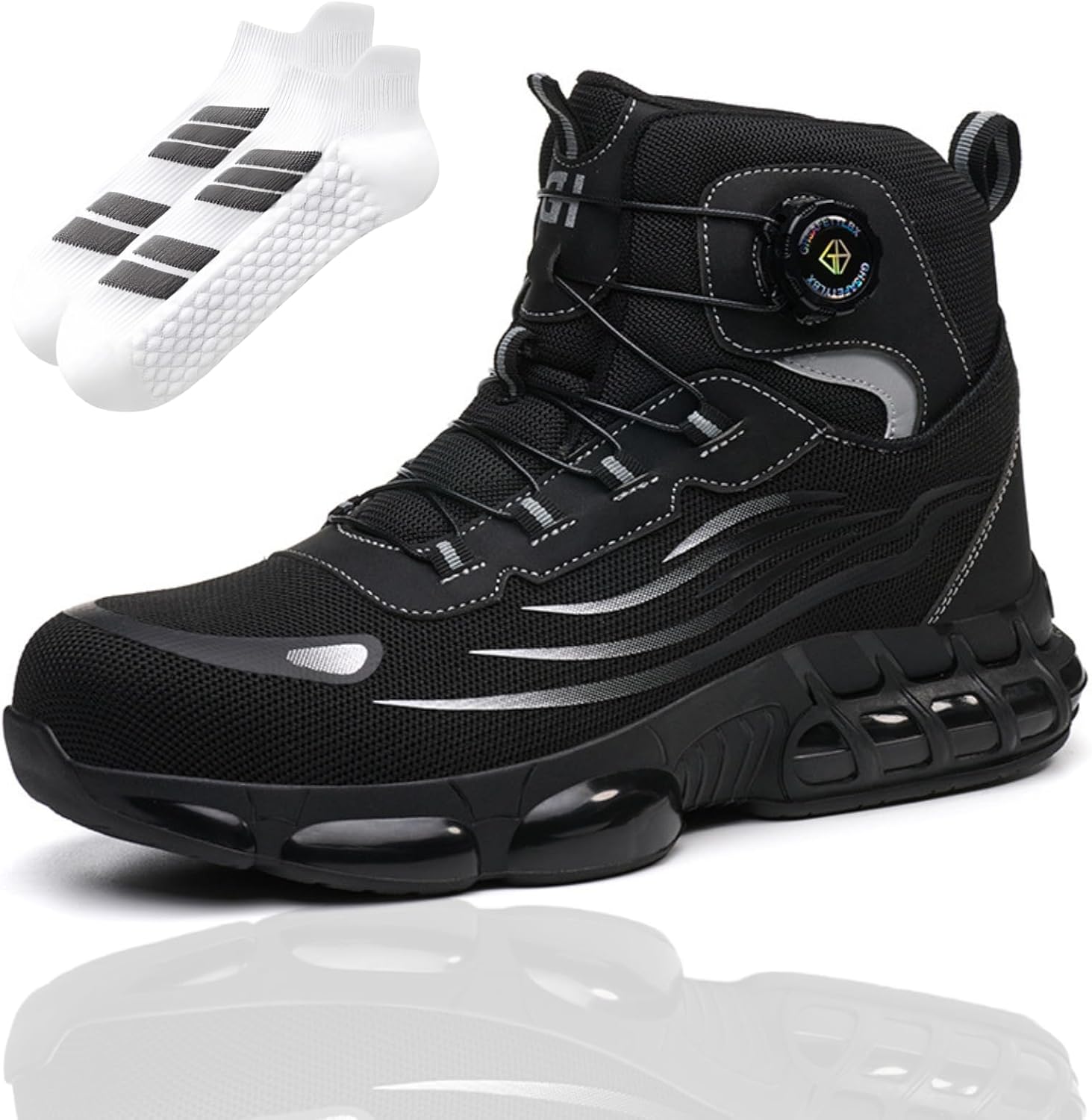 Улучшенные обувные ботинки с защитой пальцев из стали, высокие ботинки с защитой голеностопа Ufladi, черный
Улучшенные обувные ботинки с защитой пальцев из стали, высокие ботинки с защитой голеностопа Ufladi, черный