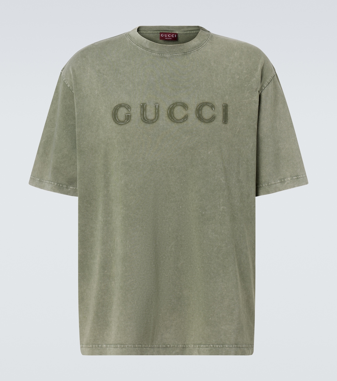 Футболка из хлопка с эффектом поношенности и логотипом Gucci, Military Green
Футболка из хлопка с эффектом поношенности и логотипом Gucci, Military Green