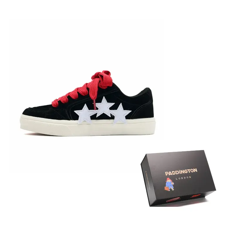 Paddington Bears Низкие скейтерские кроссовки унисекс черные с красными шнурками, цвет Black (Red Shoelace)
Paddington Bears Низкие скейтерские кроссовки унисекс черные с красными шнурками, цвет Black (Red Shoelace)
