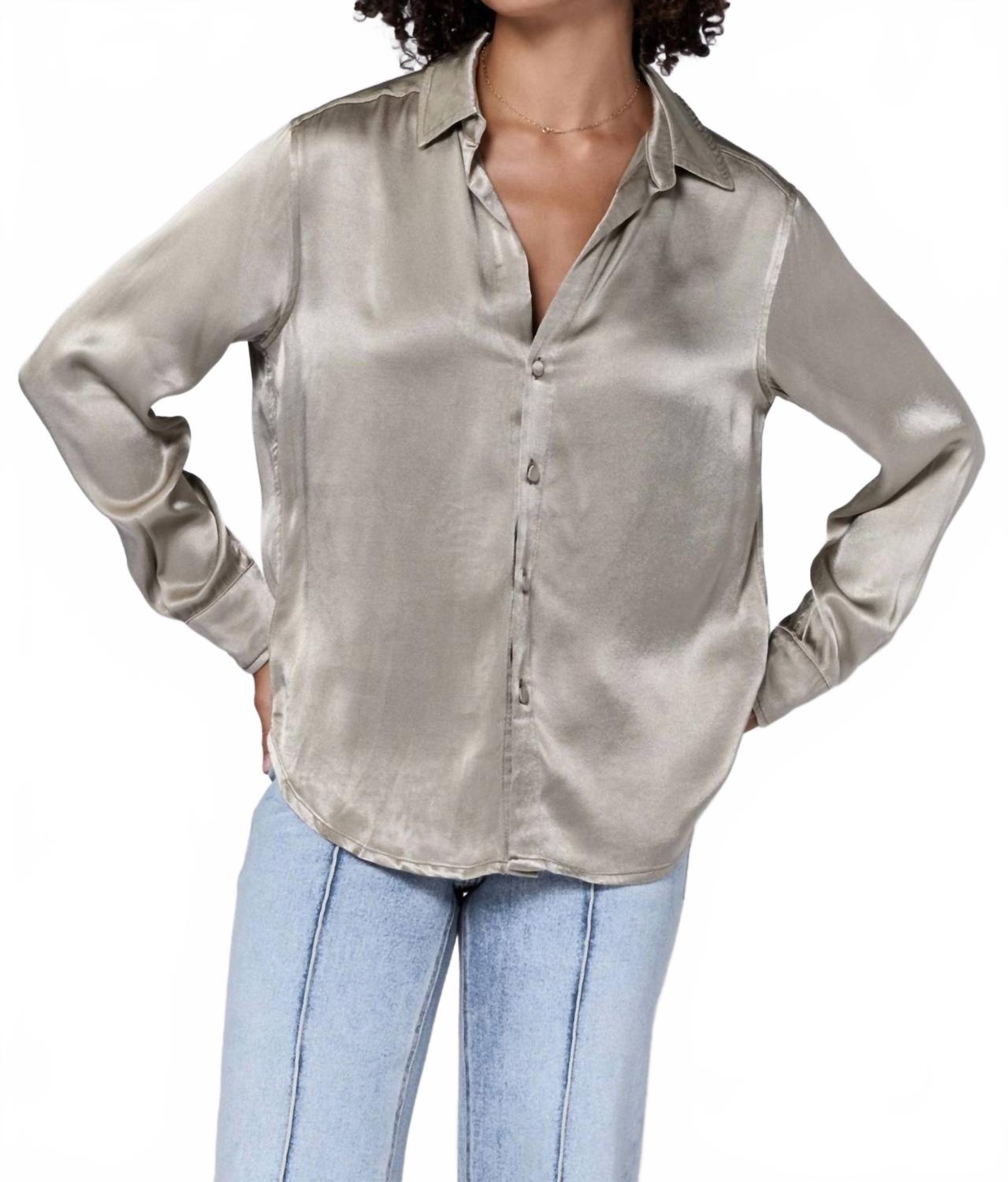 DEAR JOHN DENIM Атласная рубашка Galina зеленого цвета
DEAR JOHN DENIM Атласная рубашка Galina зеленого цвета