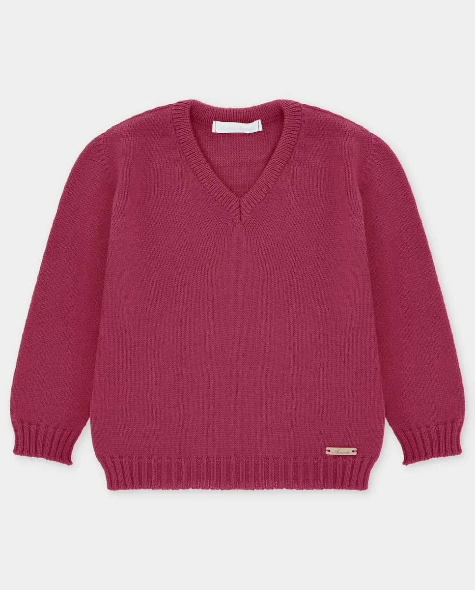 Детский джемпер с V-образным вырезом бордового цвета Martín Aranda
Детский джемпер с V-образным вырезом бордового цвета Martín Aranda