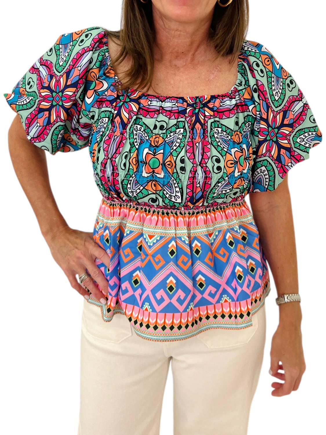 Блузка Belle с пышными рукавами в зеленом цвете Joy Joy
Блузка Belle с пышными рукавами в зеленом цвете Joy Joy