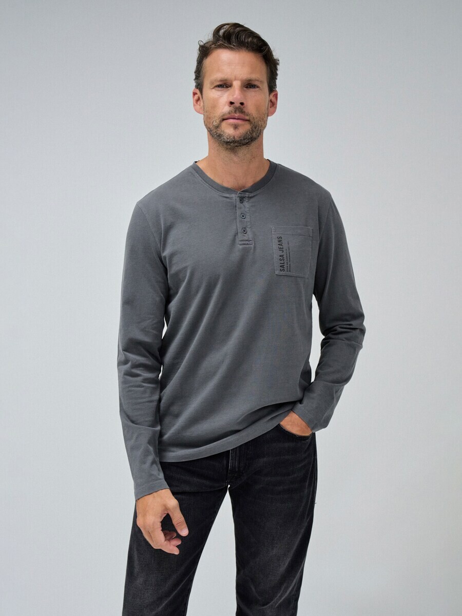 Лонгслив Salsa Jeans Shirt, серый 
Лонгслив Salsa Jeans Shirt, серый