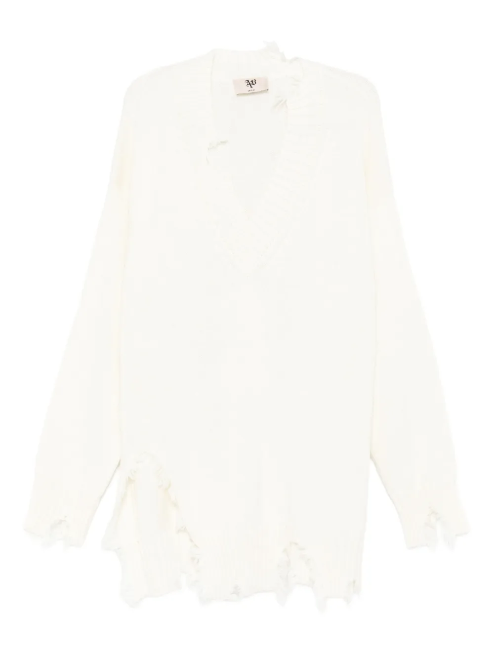 Свободный свитер с эффектом потертости и V-образным вырезом Aniye By, белый
Свободный свитер с эффектом потертости и V-образным вырезом Aniye By, белый