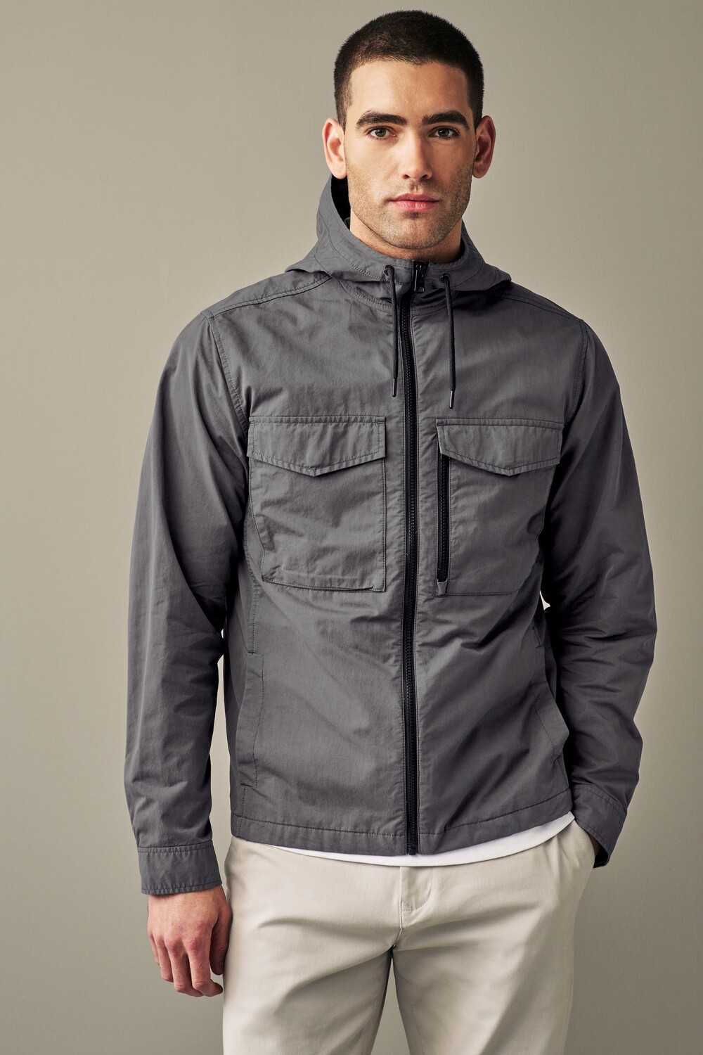 Куртка-Рубашка в практичном стиле с капюшоном Next, серый
Куртка-Рубашка в практичном стиле с капюшоном Next, серый