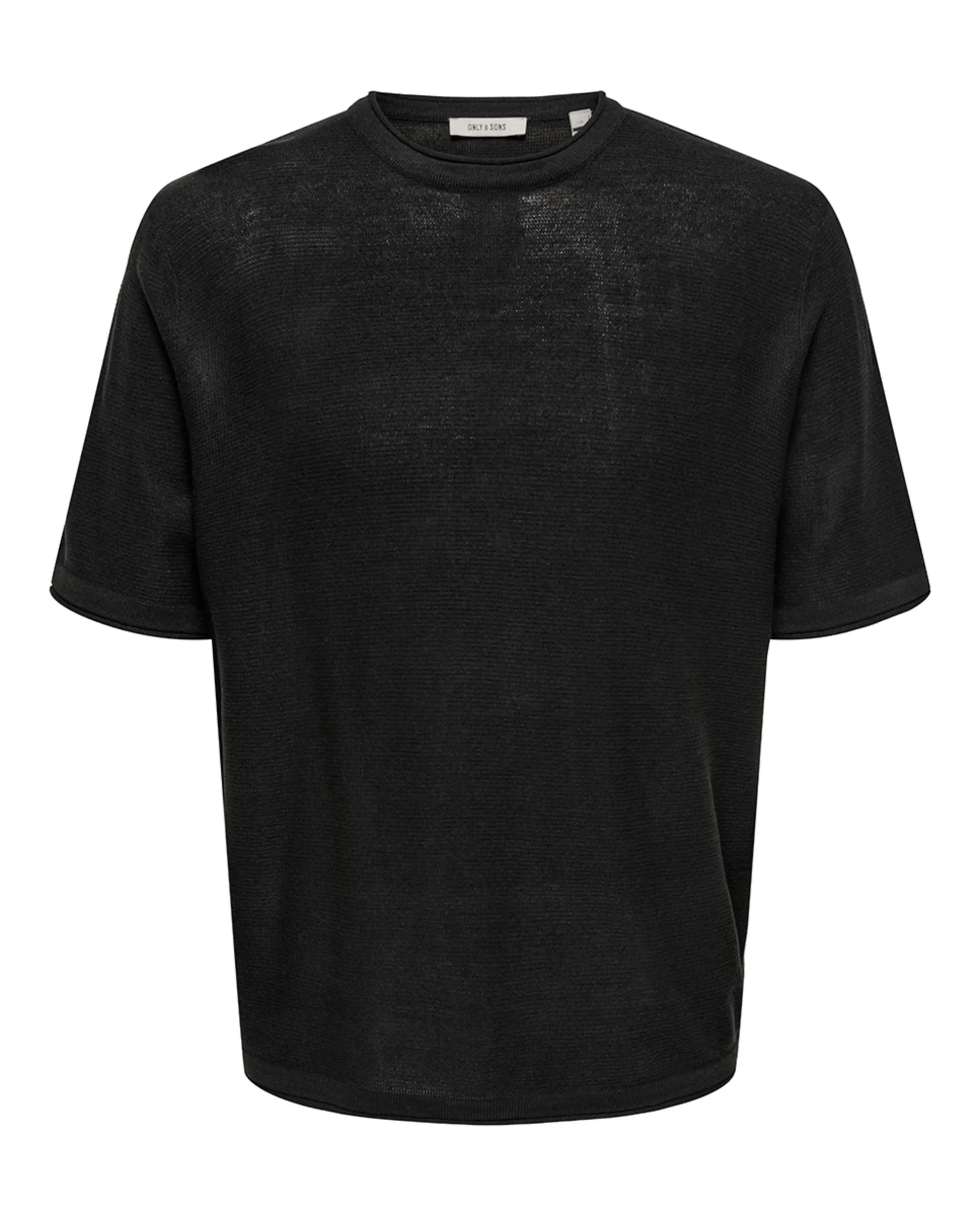 Мужской свитер из трикотажа с коротким рукавом. Свободный крой. Only & Sons, черный
Мужской свитер из трикотажа с коротким рукавом. Свободный крой. Only & Sons, черный