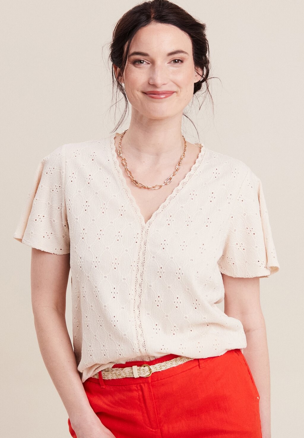 Блуза MIT KURZEN ÄRMELN BESTICKT Breal, кремовый
Блуза MIT KURZEN ÄRMELN BESTICKT Breal, кремовый