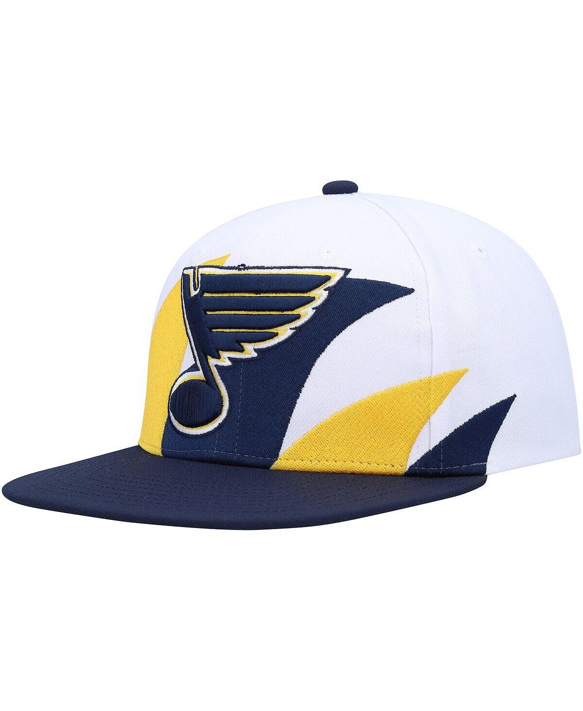 Мужская бело-темно-синяя шляпа St. Louis Blues в винтажном стиле с застежкой Sharktooth Mitchell & Ness
Мужская бело-темно-синяя шляпа St. Louis Blues в винтажном стиле с застежкой Sharktooth Mitchell & Ness