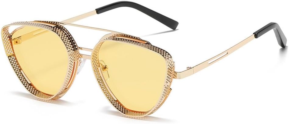 Солнцезащитные очки в стиле стимпанк и ретро для мужчин и женщин, с металлической полой оправой, модные солнцезащитные очки для активного отдыха, защита от ультрафиолета UV400 WNCKSQ, C04 Gold Yellow
Солнцезащитные очки в стиле стимпанк и ретро для мужчин и женщин, с металлической полой оправой, модные солнцезащитные очки для активного отдыха, защита от ультрафиолета UV400 WNCKSQ, C04 Gold Yellow