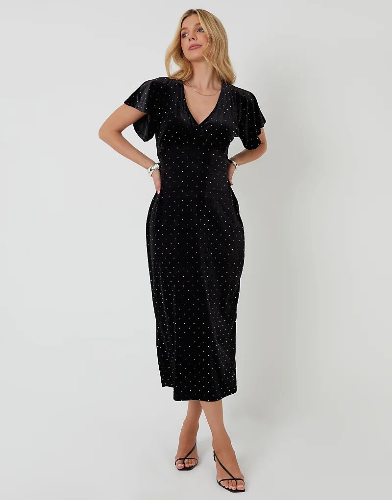 Платье мидакси Threadbare Velvet hotfix под грудью, черное
Платье мидакси Threadbare Velvet hotfix под грудью, черное