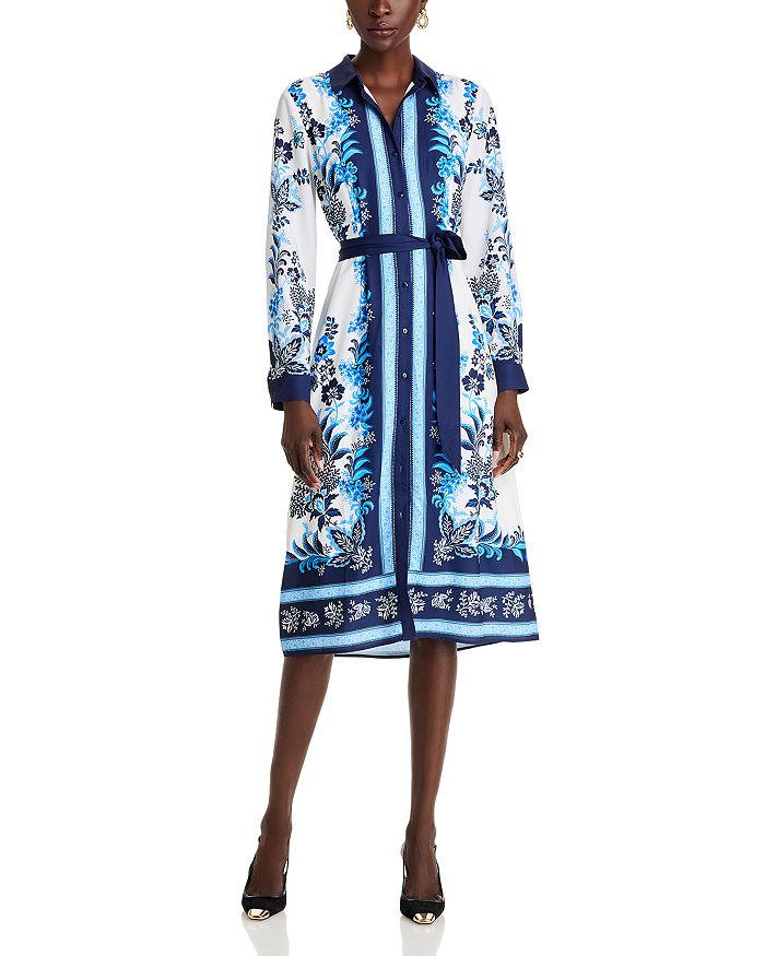 Платье-рубашка с принтом и поясом T Tahari, мультиколор
Платье-рубашка с принтом и поясом T Tahari, мультиколор