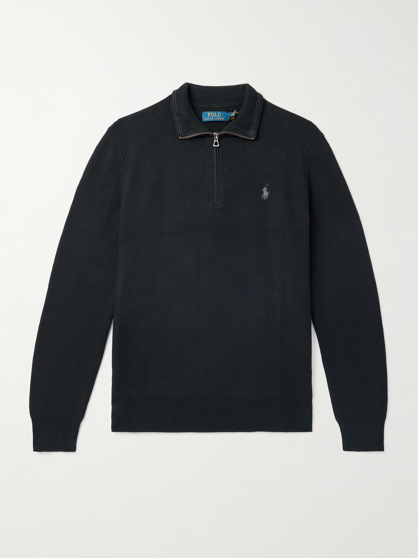 Хлопковый свитер с вышитым логотипом и сотовой вязкой на половину молнии POLO RALPH LAUREN, черный
Хлопковый свитер с вышитым логотипом и сотовой вязкой на половину молнии POLO RALPH LAUREN, черный